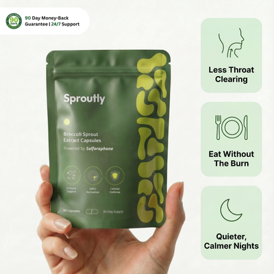 Sproutly Broccoli Sprout Capsules for Throat & Reflux Support