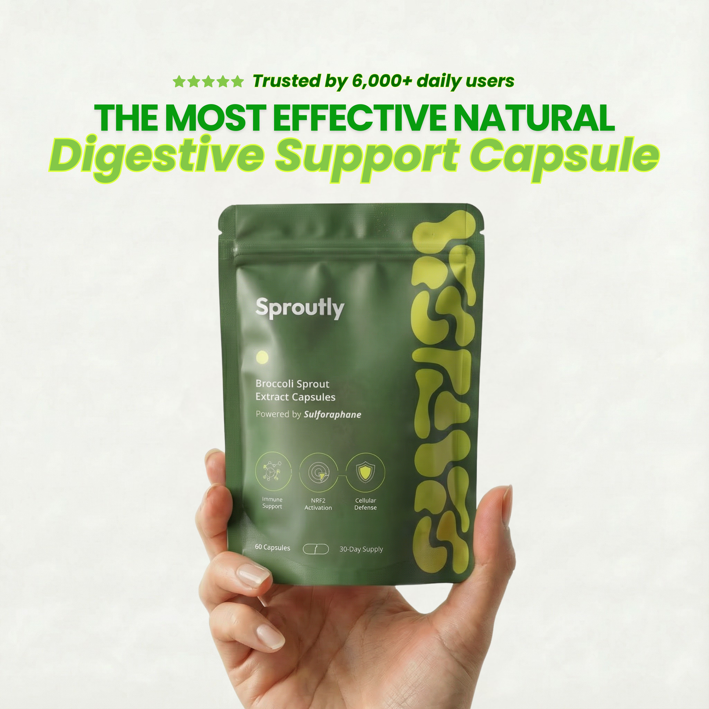 Sproutly Broccoli Sprout Extract Capsules for Gut Support