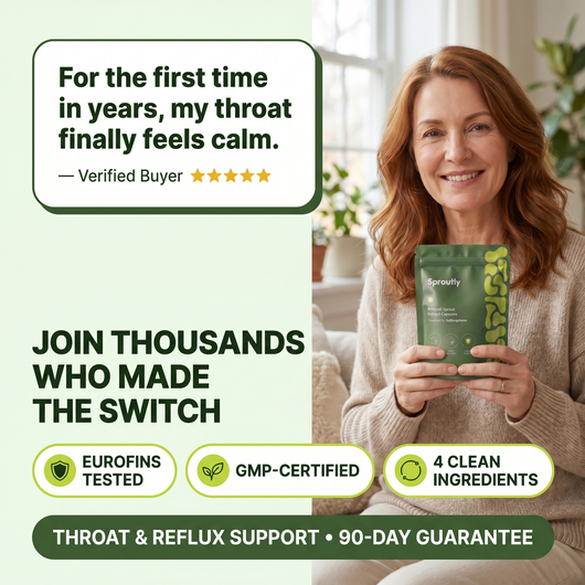 Sproutly Broccoli Sprout Capsules for Throat & Reflux Support